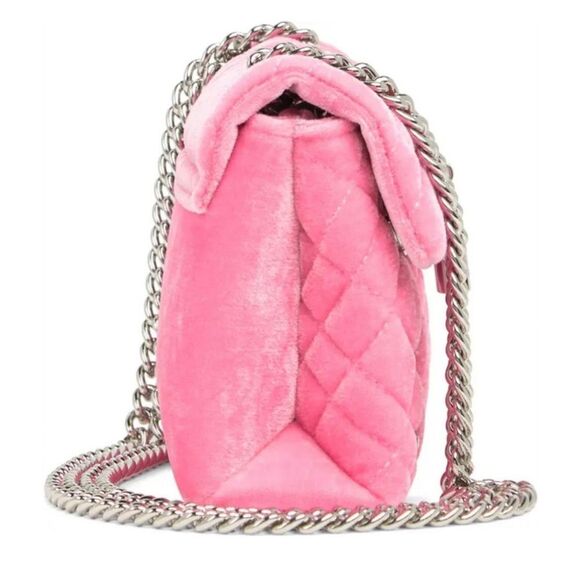 Kurt Geiger London Mini Braxton Velvet Shoulder Bag in PINK - Picture 2 of 5